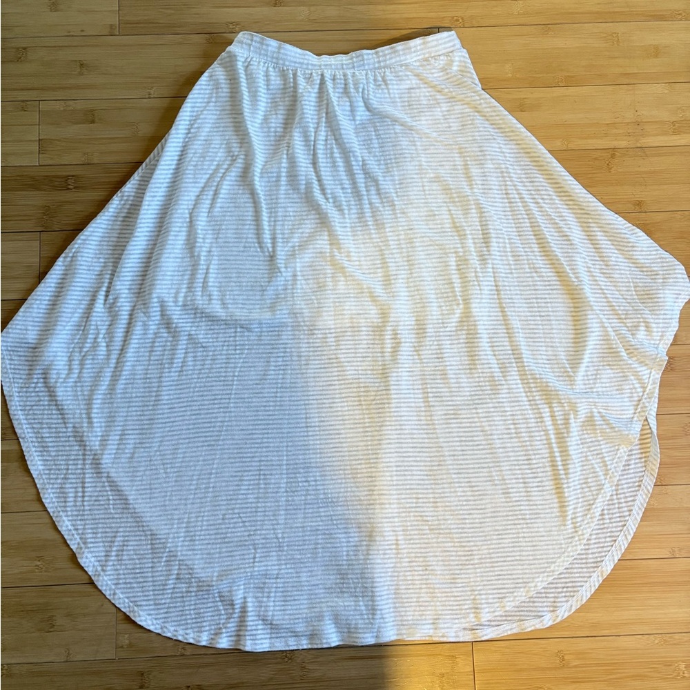 Bordeaux White Midi Skirt